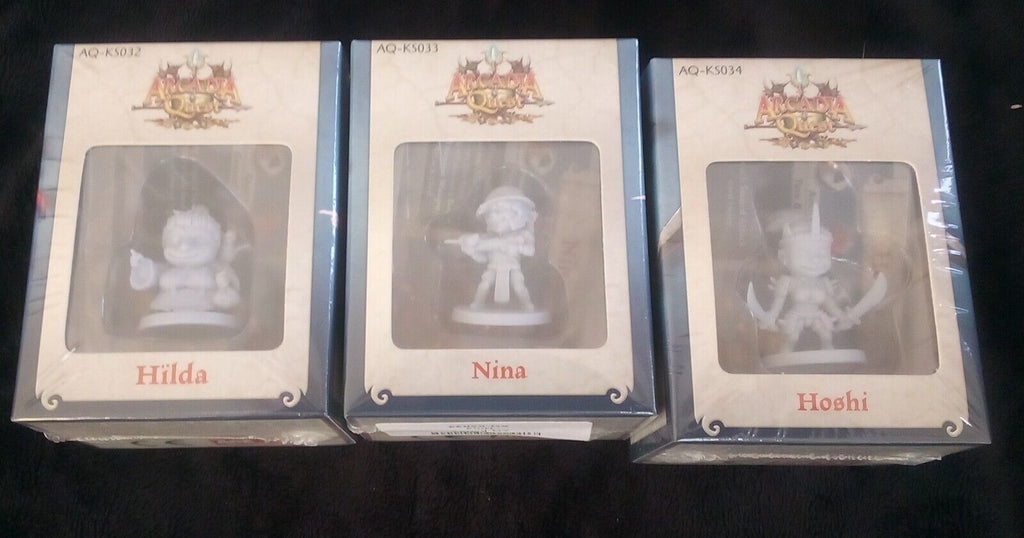 Arcadia Quest Inferno Kickstarter Exclusives - Nina, Hilda, & Hoshi