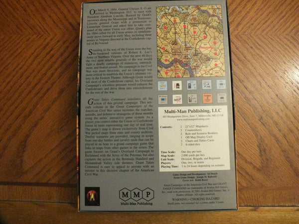 Grant Takes Command Game GCACW MMP Avalon Hill Civil War Overland Campaign