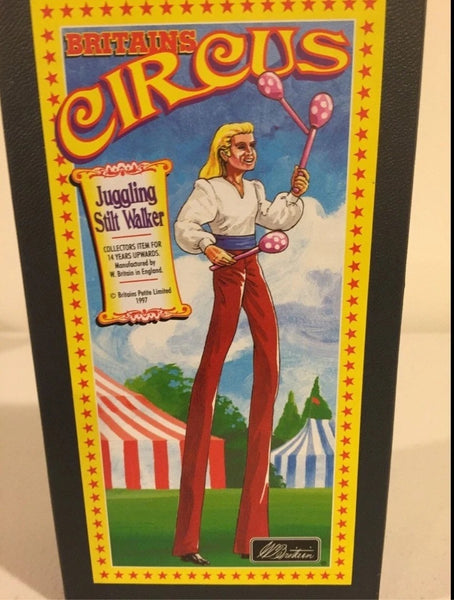 Britains Petite #8670 JUGGLING MAN ON STILTS 08670 circus