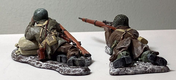 king & country 54mm ww2 American sniper set in the Bulge 2 figs BBA023 bba23