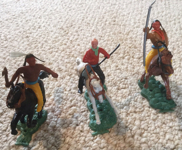 Vintage  Timpo/Swoppet? Mounted Cowboy and Indians