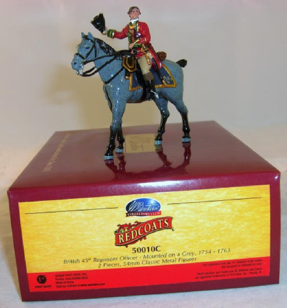 BRITAINS 50010C REDCOATS BRITISH 45TH REGIMENT OFFICER MOUNTED TOY SOLDIER