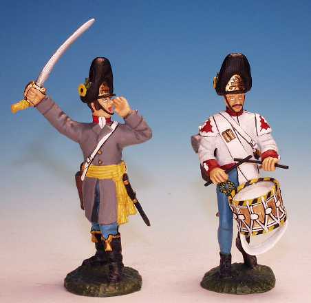 Frontline Figures  ANI.5 Napoleonic War Austrian Grenadiers Officer and Drummer