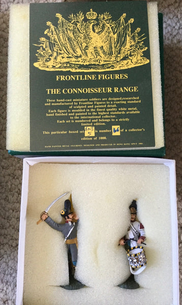 Frontline Figures  ANI.5 Napoleonic War Austrian Grenadiers Officer and Drummer