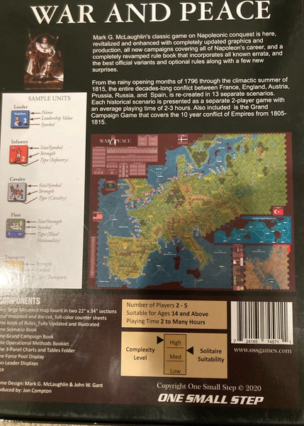 War and Peace: Game of the Napoleonic Wars ( One Small Step) 5th edition